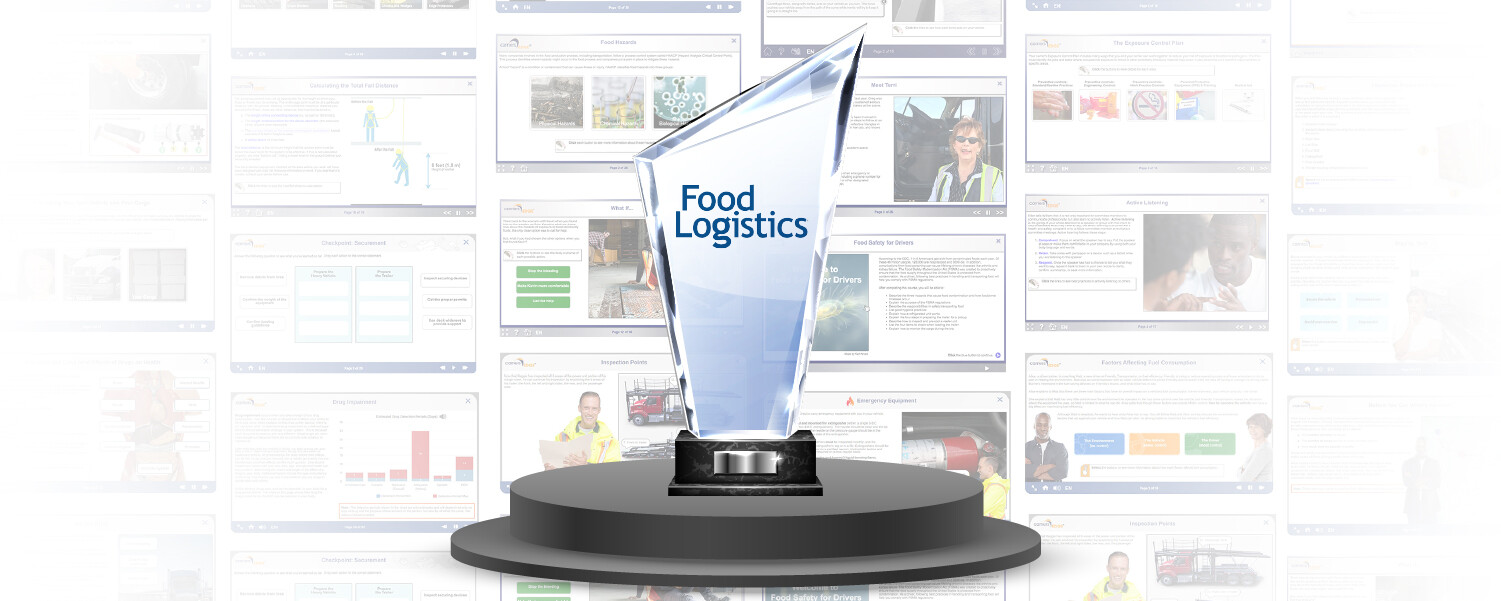Food logistics trophy on a pedestal